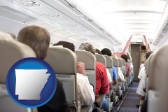 arkansas airline passengers in a commercial jetliner