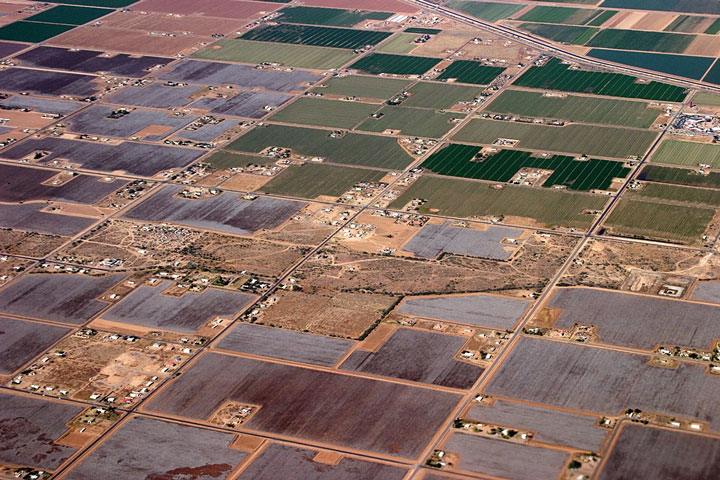 aerial view of farmland in New Mexico