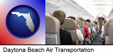 airline passengers in a commercial jetliner in Daytona Beach, FL