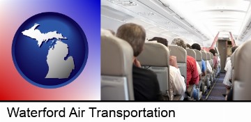 airline passengers in a commercial jetliner in Waterford, MI